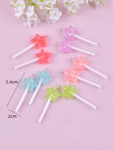 10pcs/set Resin Pendant With Five-pointed Star & Lollipop Shaped Diy Jewelry - Multicolor - View 3