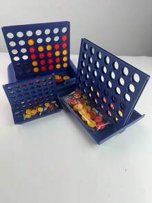 Classic Checkers 4-In-A-Row Game, Party Game, Fun Family Entertainment, Multiplayer Competition, Connect Four,Adult Party Games Suitable For Halloween/Christmas/Thanksgiving - Multicolor - View 1
