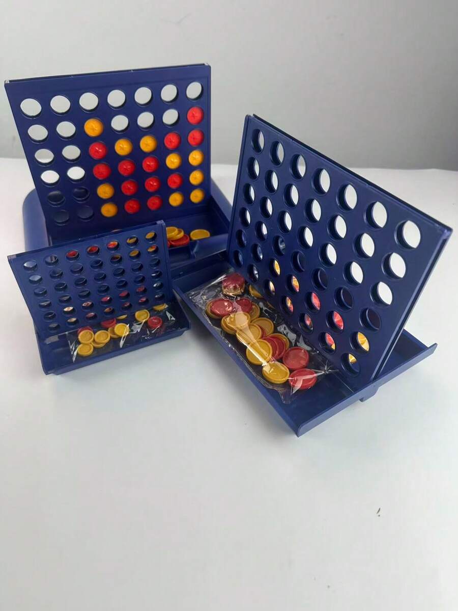 Classic Checkers 4-In-A-Row Game, Party Game, Fun Family Entertainment, Multiplayer Competition, Connect Four,Adult Party Games Suitable For Halloween/Christmas/Thanksgiving - Multicolor - View 1