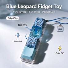1 buah Gantungan Kunci Mekanik Motif Leopard Acak untuk Meredakan Stres, Cangkang Transparan dengan Tutup Tombol Motif Leopard, Sakelar Mekanik Terintegrasi dengan Suara Klik yang Jelas, Desain Mini Portabel untuk Kunci dan Ransel, Tombol Warna Putih Krem dengan Basis Sakelar Amber, Gaya Retro, Mainan Pereda Kecemasan Hemat Ruang yang Ringkas untuk Pekerja Kantoran dan Pelajar, Hadiah Unik dan Kreatif untuk Teman - MultiWarna - View 3