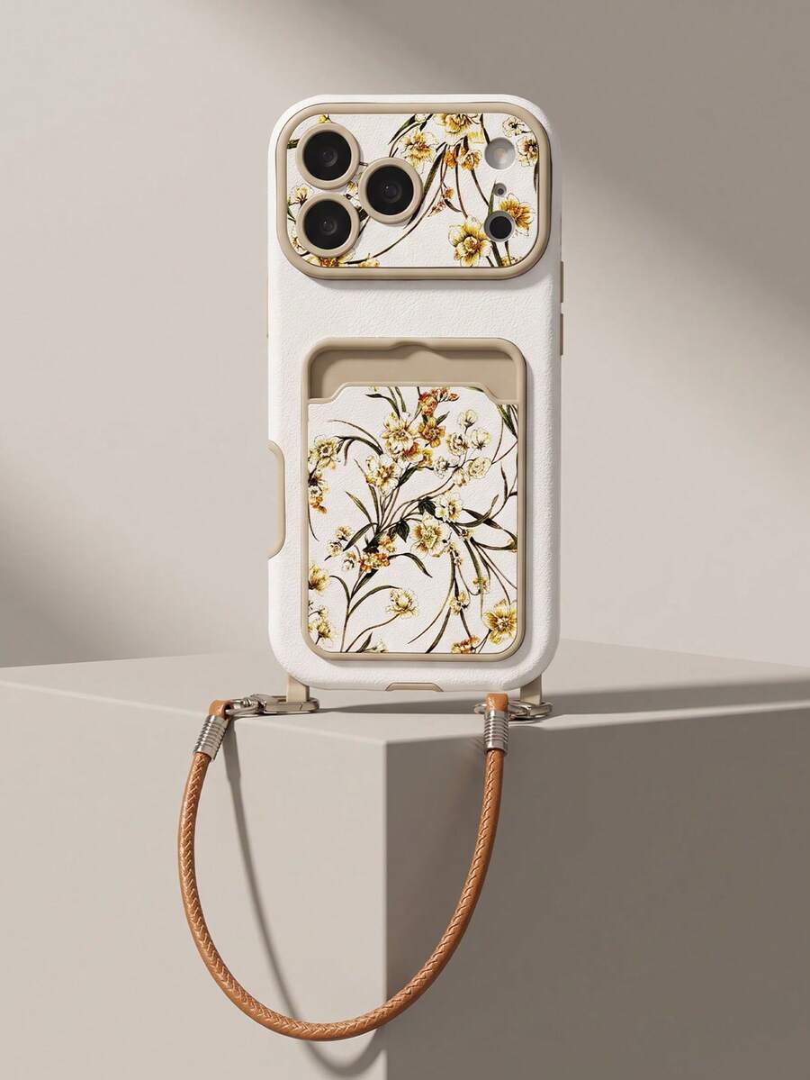 1pc Fashionable Personalized Full Screen Floral Branch & Leaf Pattern ...
