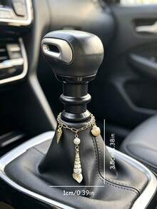 1pc Beach Style Seashell & Pearl Car Gear Shift Knob Decor Chain, Auto Interior Gear Lever Ornament - A - View 2