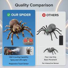 Remote Control Toy Spider With Sprayer, Touch Sensor, LED Lights, And Realistic Movement, Interactive Toy For Kids Ages 6 And Up - Army Green - View 4