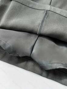 Dirp Noir Women's Autumn Commute High Waist Pleated Mini Skirt (Belt Not Included), Campus, Commute, Autumn Outfit, National Day - Grey - View 8