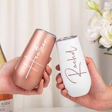 Personalized Coffee Mug With Lid, Stainless Steel Water Cup, Engraved Name Cup, Bridesmaid Invitation Gift, Bridal Shower Gift, Travel Mug - Multi-color 2 - View 8