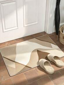 1pc Minimalist Geometric Line Print Pattern, Simple Long Runner Rug, Easy To Clean Long Runner Carpet, Suitable For Kitchen, Dining Room, Hallway, Corridor And Other Indoor Spaces, All Season Use - Maroon - View 12