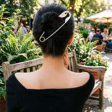 5/1pc Sweet Cool Style Large Dual-Use Safety Pin Hair Clip, Combines Safety Pin And Side Clip Functions, Unique And Eye-Catching Design - Suitable For Women And Girls For Daily Wear, Dating, School, Vacation And Party - Multicolor - View 5