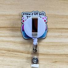 Retractable D Card Holder Reel With Cute Cartoon Design, Nurse Hospital Badge Holder Office Lanyard 1pc - X955 - View 5