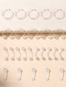 TOKRING 16G Transparent Soft Piercing Retainers, Soft Cartilage Earrings, Ear Canal Earrings, Helix Earrings, Septum Rings, Lip Rings, Eyebrow Rings, Navel Rings, Piercing Retainers - Clear - View 1