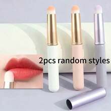 3/2/1pc Random Style Portable Lip Brush With Cap, Soft Bristles, Lipstick Applicator Brush, Travel Makeup Brush, Precision Lip Gloss Brush Set - Multicolor - View 10