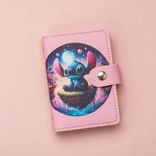 Mesuca Cute Snap‑Button Stitch Cartoon Wallet, Soft PU Leather Adorable Alien Character Fruit Floral Print Multi‑Color Mini Rectangular - Multicolor - View 5