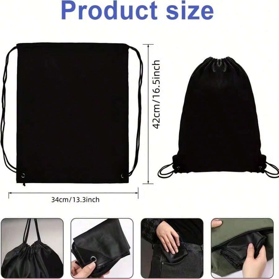 1/3/5pcs Drawstring Backpack: Durable Nylon Sports Bag, Suitable For Travel, Yoga, Fitness, Outdoor Camping, Hiking And Beach Essentials - Multicolor - View 1