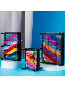 1pc Rainbow 3D Pin Art Toy, DIY Sensory Handprint Pin Board, Perfect Gift, 3D Clone Hand Mold - Rainbow Color, Creative Pin Art & Handmade Craft, Suitable For Artists, Craft Enthusiasts And Young Makers, Unique, Personalized And Fun, Own Your Rainbow Handprint Masterpiece, Pin Color Randomly Shipped - Multicolor - View 8