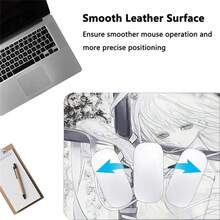 Y2k Art Anime Girl PU Leather Desk Mat, Large Waterproof Anti-Slip Mouse Pad, Retro Manga Table Protector, Washable PU Table Cover, Elegant Long Hair Girl Desktop Decor For Work & Gaming Room - View 8