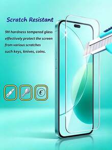 3Pcs Tempered Glass Screen Protector, Compatible With Huaweiii & Honor, P Smart P30 P20 P40 Lite Nova Y Series, HD Clear, 9H Hardness, Anti-Scratch Anti-Fingerprint Waterproof, Support Fingerprint Unlock, Bubble-Free Easy Install, Case Friendly, Durable Phone Screen Protective Film Accessories - Clear - View 3
