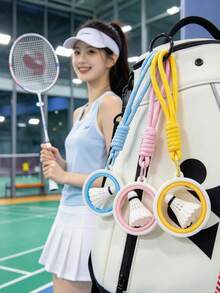 1pc Rotatable Shuttlecock Keychain, Mini Badminton Bag Charm Pendant, Sports Style Key Ring Accessory, Backpack Hanging Decor, Creative Gift For Badminton Fans Players - Multicolor - View 9