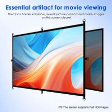 WEIJIEMING Projector Screen With Built-In Hooks, 84/100/120/150 Inch, 16:9 Aspect Ratio, Foldable And Portable, Wrinkle-Resistant, Indoor/Outdoor Use, Double-Sided Projection Screen, Suitable For Home, Party, Office, Classroom And More, Back To School Essential - View 2