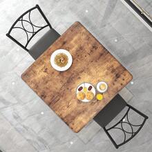 Juego de Comedor para 2 Personas, Mesa Cuadrada de Madera con 2 Sillas Tapizadas, Diseño Retro Industrial, Estructura Metálica Resistente, Asientos Acolchados, para Apartamentos y Espacios Pequeños - Marrón - Ver 5