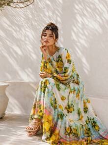 Women's New Elegant Charming Fashion Printed Flared Waist-Cinched Slimming Dress - Multicolor - View 6