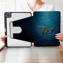 1件裝粉色條紋海星印花360°可旋轉平板保護殼，相容iPad 11/A16/10th/Air4/5/6/Pro 12.9/2024/2025/2020/2021/2022/2023/10.2/10.9，適用Galaxy Tab A8/A9 Plus/S6 Lite/S7/S9FE PLUS，相容小米、Oppo Pad、 Matepad、Vivo Pad、Honor Pad、 Xiaoxin Pad，適合工作、旅行與居家使用 - 彩色 - 查看 2