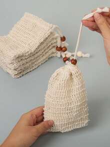 10/5/1pc Kantong Sabun Sisal Alami, Jaring Penyimpanan Sabun Gantung yang Dapat Digunakan Kembali, Penggunaan Ganda di Rumah & Perjalanan, Aksesori Mandi Pengelupas Lembut, Mencegah Pemborosan Sabun, Desain Tali Serut Tahan Lama untuk Memudahkan Penggantungan dan Pengeringan - Krem - View 7
