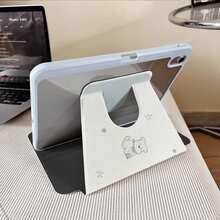 1件裝可愛小寵物淺藍月亮星星印花平板保護殼，適用於 iPad 10代 10.9吋 2022 智慧保護殼/ Air 13(M3 2025)/ Air 11(M3 2025)/ 11(A16 2025)，相容 Oppo Pad、 Matepad、Vivo Pad、Honor Pad、 Xiaoxin Pad - 彩色 - 查看 7