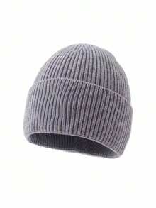 1pc Women's Fashion Versatile Colorful Sheer Knit Beanie Hat, Warm Woolen Cap For Autumn/Winter Daily Wear And Outfits - A - View 5