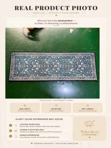 1pc Green Floral Bohemian Print Style Suitable For Hallway Runner, Carpet, Runner, Area Rug, Mat, Home Decor, Area Carpet, Living Room Area Carpet, Living Room Home Decor, Room Decor - Multicolor - View 4