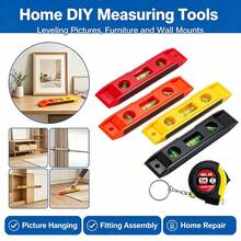 Mini Bubble Level & 1m Keychain Tape Measure Set, Colorful Torpedo Level, Portable Retractable Tape Measure, DIY Home Repair Construction Hand Tool Kit - Spirit Level - View 2