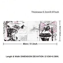 Gothic Dark Anime Girl PU Leather Desk Mat, Large Waterproof Anti-Slip Mouse Pad, Vintage Cross Sketch Pattern Table Protector, Aesthetic Japan Manga Keyboard Mouse Mat For Gaming Study Desktop Decor - View 12