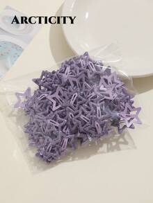 Arcticity 10pcs Star Design Y2K Street Style Hair Clips, Claw Clips Hair Accessories, Student Hair Accessories - Purple - View 6