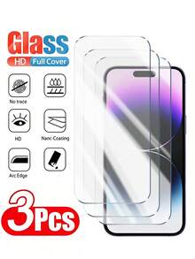 Navigator 3pcs,Compatible With Apple Models,3D Curved,Non-Full Screen High Definition Tempered Glass Screen Protector 1:1 Restore High Definition Image Quality,Anti-Scratch,Not Easily Broken,Durable,Compatible With IPhone Duo/18Pro Max/18 Pro/18/17E/17 Pro Max/17 Pro/17Air/17/16e/16 Pro Max/16 Pro/16 Plus/16/15 Pro Max/15 Pro/15 Plus/15/14/13/12 And Other Models - Clear - View 40
