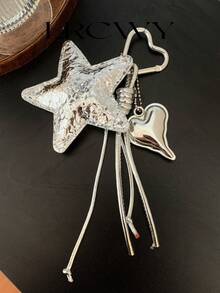 Women's Fashionable Personalized Coffee Star Knot Silver Bag Charm - Silver - View 7