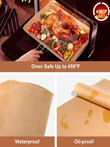 1 Set 50/100/200/300 Sheets Parchment Baking Paper Air Fryer Liner Paper Multi-Size Options Silicone Oil Paper Greaseproof Paper BBQ Paper Pre-Cut Non-Stick Parchment Paper For Baking, Cooking, Grilling, Frying And Steaming Home Kitchen Accessories Outdoor Party Supplies - Multicolor - View 3