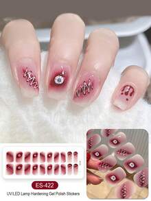 Halloween Semi Cured Gel Nail Strips, 20Pcs Long Lasting Salon Quality Wraps, Easy Apply & Remove Gel Nail Stickers With UV Light - Multicolor - View 8
