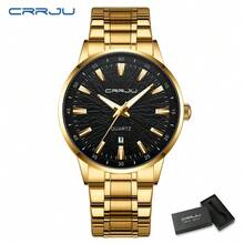 CRRJU Men Watch Fashion Waterproof Quartz Dial Stainless Steel Strap With Date Luminous Hands Wristatches For Male - Multicolor - View 14