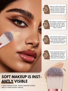 48Pcs/30Pcs/18Pcs Brown Makeup Brushes Beauty Sponges Triangle Puff Makeup Brush Cleaning Bowl Bow Headband Reusable Makeup Remover Pads Cleaning Brush Professional Makeup Tool Set For Foundation Blush Eyeshadow - Brown - View 2