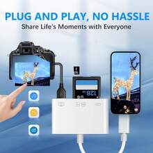 Plug And Play 4-In-1 Card Reader SD/TF Memory Card Reader Adapter Converter Compatible With Phone 18/17 Pro Max/17 Pro/17/Air/16/15/ Series Devices Portable Adapter - White - View 7