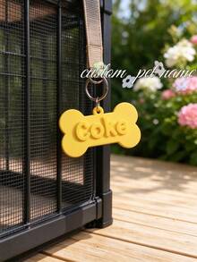 1pc Custom Pet Tag, Personalized Bone Shape Dog Collar Tag With Pet Name, Durable For Dogs & Cats, Lightweight Puppy Name Tag, Minimalist Pet Accessory, Everyday Pet Gift - Multicolor - View 1