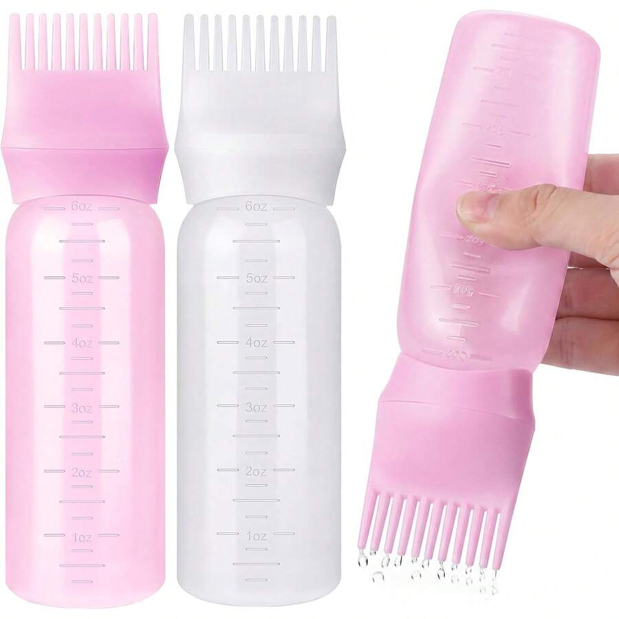 1/2pcs Refillable Hair Oil Bottles With Precision Applicator, Suitable For Hair Oil, Serum, Professional Salon Use, Refillable Styling Product Bottles - Standard Model - View 1