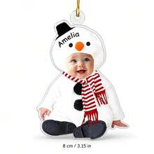 Personalized Baby Photo Christmas Ornament, Custom Name Face Cutout Hanging Decoration, First Christmas Keepsake, Holiday Tree Decor, Custom Picture Gift For Parents And Family, Baby Christmas Memory, Festive Holiday Keepsake, Custom Photo Ornament - Multicolor - View 14