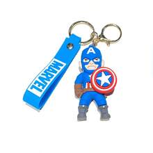 Hasbro Avengers Superhero 3D PVC Keychain, Marvel Q Version Character Key Ring With Logo Strap, Spider-Man Iron Man Captain America Bag Pendant, Car Key Accessory For Movie Fans Gift - One Size - View 5