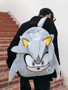 Hasbro Grey Sonic The Hedgehog Fashion Unisex Student Backpack Anime Hedgehog Mouse Shoulder Bag Couple Backpack - Style Random - View 3