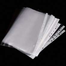 100pcs A4 Transparent Loose-Leaf Folders, Transparent Document Bags, Waterproof File Organizers, Suitable For Standard 2/3/4 Hole Binders - A - View 10