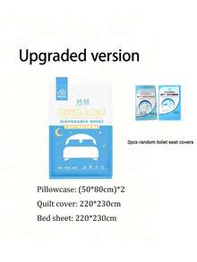 Disposable Oversized 4-Piece Bedding Set For Hotel Stays, Disposable Bed Sheets And Pillowcases, Travel Essentials - Multicolor - View 9