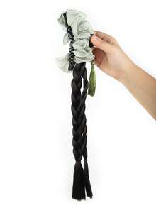 Hair Extension Ponytail, Ancient Style Twist Braid With Tassel, Mountain Green, Claw Clip Wig Braid For Cheongsam - Multicolor - View 8