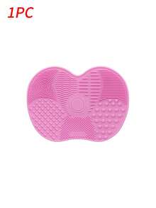 Suction Cup Silicone Makeup Brush Cleaning Pad, Portable Apple-Shaped Brush Cleaning Mat, Quick-Dry Multi-Textured, Suitable For Eyeshadow Brushes, Blending Brushes, Powder Puffs, Can Be Used In Sink Or On The Go, Makeup Tool Cleaner, Essential For Women - A - View 14