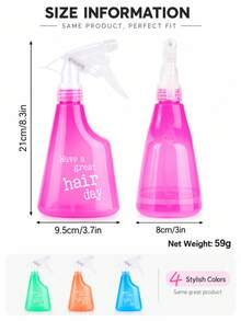 Hair Styling Spray Bottle With Fine Mist Trigger Nozzle, Lightweight Multi-Color Hair Care Sprayer For Refreshing Curls, Dampening Hair, Sectioning, Braiding And Daily Styling, Compact Beauty Tool For Home, Travel And Dressing Table Use - View 6