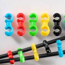 10pcs Rotatable S-Shaped Bicycle Cable Clips, Plastic Material, Durable And Lightweight, Suitable For Organizing And Storing Bicycle Cables And Desktop Cables - Multicolor - View 4