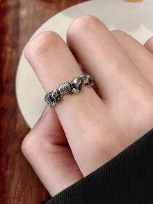 1pc Vintage Elephant Design Fashion Silver-Tone Metal Bracelet, Suitable For Women's Daily Wear And Dates, Perfect Gift For Friends - Silver - View 14